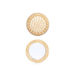 Brosse à Cheveux Éco-responsable en Bambou avec Miroir Personnalisée - Bonnie Matières : bambou cadeau entreprise pas cher