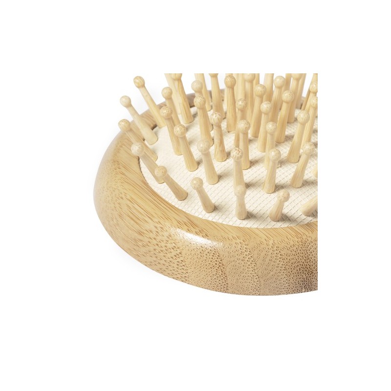 Brosse à Cheveux Éco-responsable en Bambou avec Miroir Personnalisée - Bonnie Matières : bambou impression haute définition