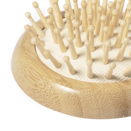 Brosse à Cheveux Éco-responsable en Bambou avec Miroir Personnalisée - Bonnie Matières : bambou impression haute définition