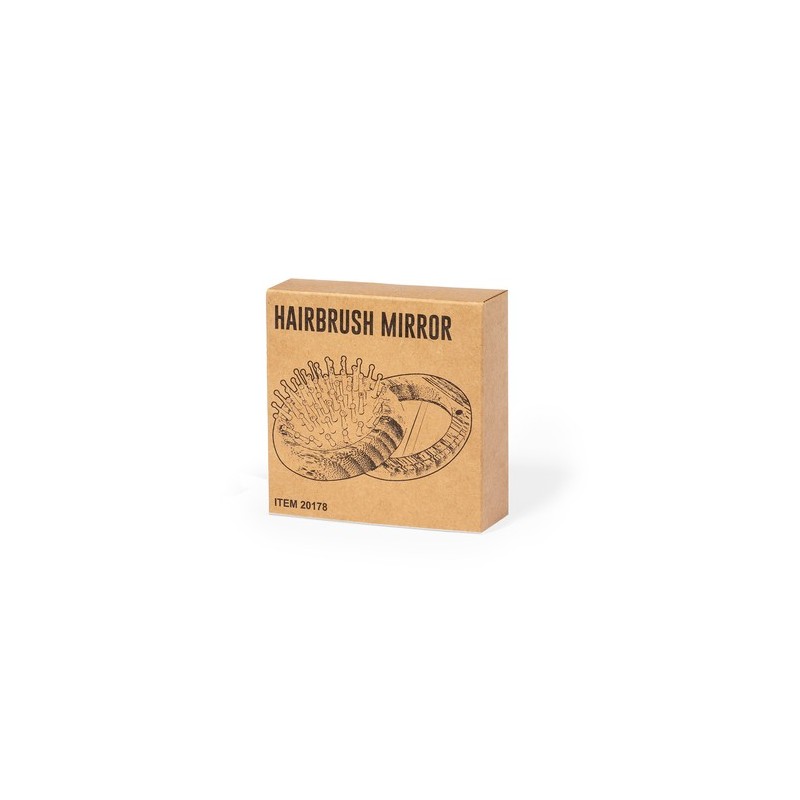 Brosse à Cheveux Éco-responsable en Bambou avec Miroir Personnalisée - Bonnie Matières : bambou marquage laser ultra précis