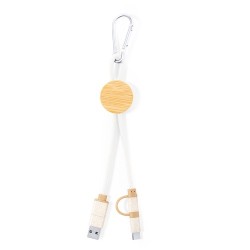 Câble de Charge Éco-responsable Pratique Personnalisé pas cher Denny Matières : bambou Couleurs : naturel