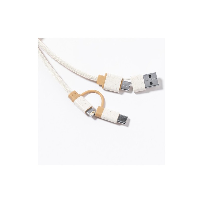 Câble de Charge Éco-responsable Pratique Personnalisé pas cher Denny Matières : bambou Couleurs : naturel goodies publicitaire é