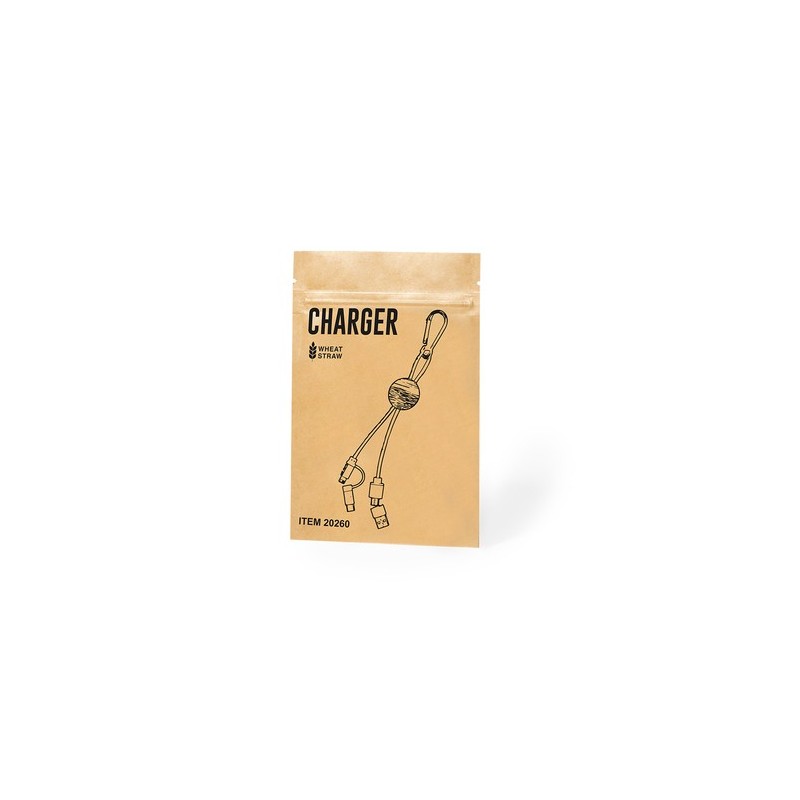 Câble de Charge Éco-responsable Pratique Personnalisé pas cher Denny Matières : bambou Couleurs : naturel livraison express 24h 