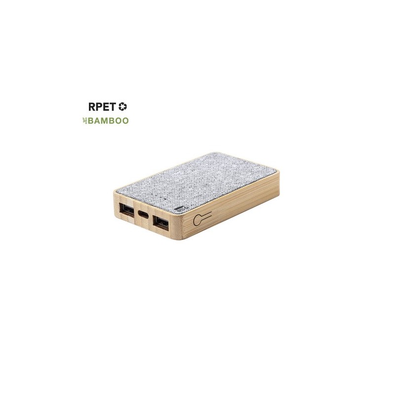 Batterie Éco-responsable Personnalisée 5000 mAh - Power Bank Bralty Matières : bambou