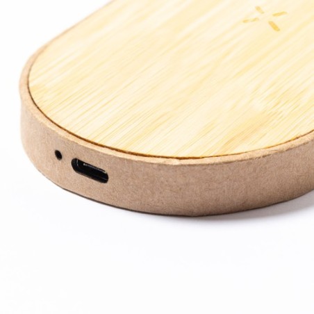 Chargeur Éco-responsable Sans Fil Personnalisé pas cher - Tedey Matières : bambou marquage laser ultra précis
