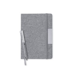 Set Éco-responsable de Bloc-notes et Stylo Personnalisé Wendam Matières : métal Couleurs : gris