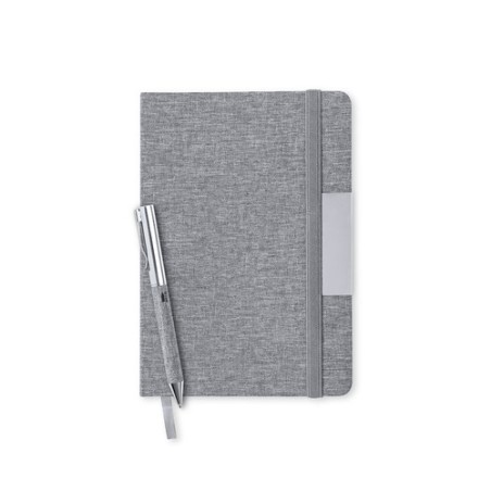 Set Éco-responsable de Bloc-notes et Stylo Personnalisé Wendam Matières : métal Couleurs : gris