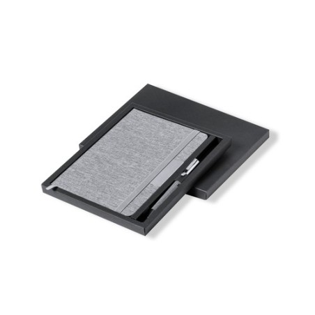 Set Éco-responsable de Bloc-notes et Stylo Personnalisé Wendam Matières : métal Couleurs : gris cadeau entreprise pas cher