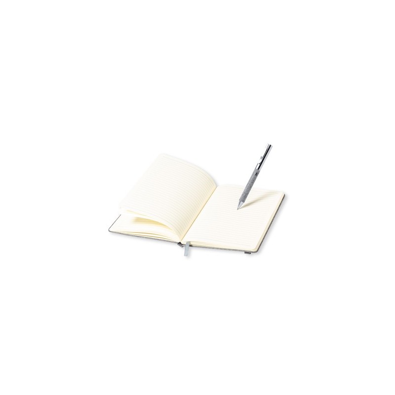 Set Éco-responsable de Bloc-notes et Stylo Personnalisé Wendam Matières : métal Couleurs : gris goodies publicitaire événementie