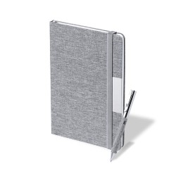 Set Éco-responsable de Bloc-notes et Stylo Personnalisé Wendam Matières : métal Couleurs : gris marquage laser ultra précis