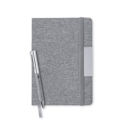 Set Éco-responsable de Bloc-notes et Stylo Personnalisé Wendam Matières : métal Couleurs : gris personnalisation rapide en Franc
