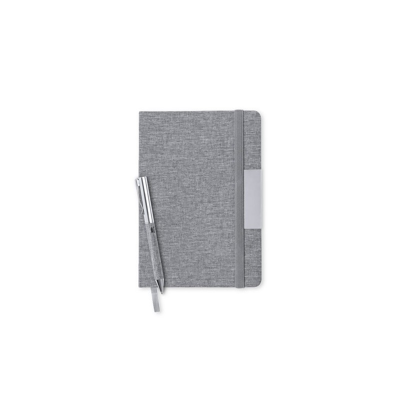 Set Éco-responsable de Bloc-notes et Stylo Personnalisé Wendam Matières : métal Couleurs : gris personnalisation rapide en Franc