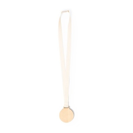 Médaille Personnalisée Éco-responsable - Guster Cadeau Matières : bois Couleurs : blanc