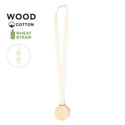 Médaille Personnalisée Éco-responsable - Guster Cadeau Matières : bois Couleurs : blanc 2