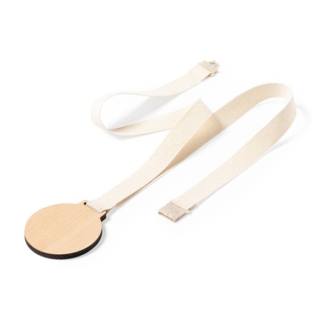Médaille Personnalisée Éco-responsable - Guster Cadeau Matières : bois Couleurs : blanc cadeau entreprise pas cher