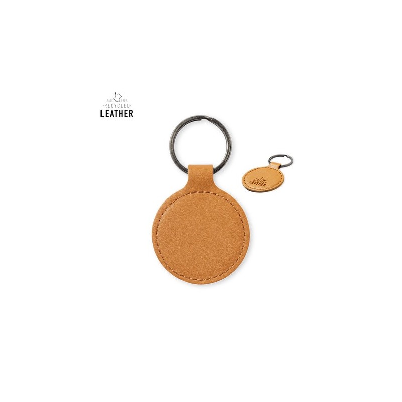 Porte-Clés Personnalisé Éco-responsable - Dontex Matières : cuir recyclé Couleurs : marron personnalisable avec votre logo