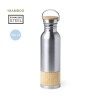 Gourde Éco-responsable et Pratique Personnalisée Gaucix Matières : bambou Couleurs : argenté personnalisable avec votre logo