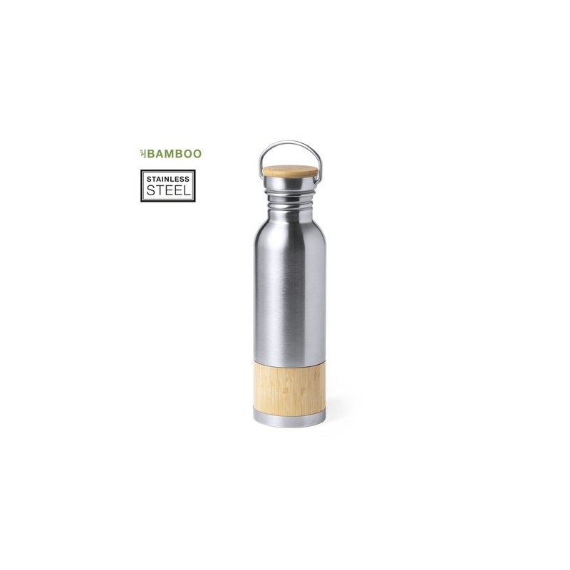 Gourde Éco-responsable et Pratique Personnalisée Gaucix Matières : bambou Couleurs : argenté livraison express 24h 48h