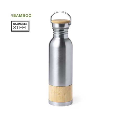 Gourde Éco-responsable et Pratique Personnalisée Gaucix Matières : bambou Couleurs : argenté livraison express 24h 48h