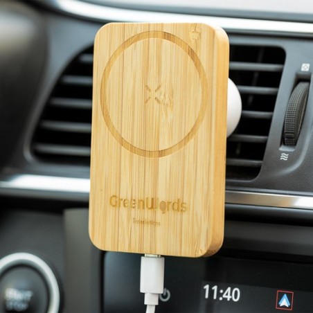 Chargeur Sans Fil Éco-responsable Personnalisé de Gonzo Matières : bambou personnalisation rapide en France