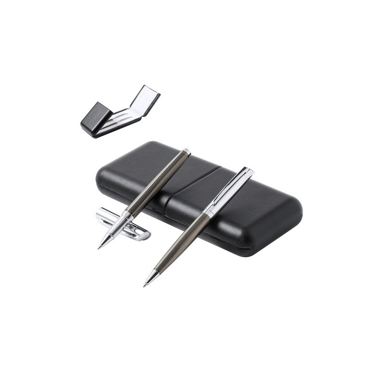Set Premium Personnalisé de Stylo & Roller - Williams Matières : métal Couleurs : noir personnalisable avec votre logo