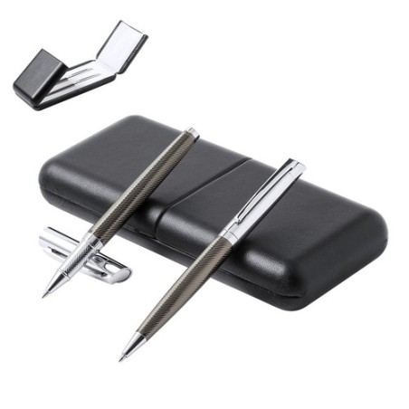 Set Premium Personnalisé de Stylo & Roller - Williams Matières : métal Couleurs : noir cadeau entreprise pas cher
