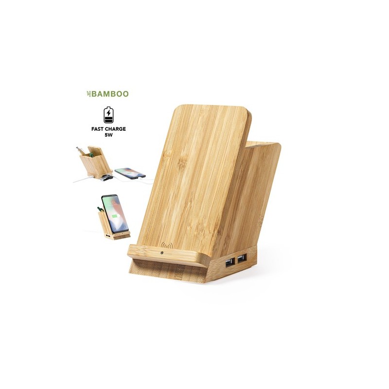 Porte-Crayons Multifonction Personnalisé Économique - Bloxem Matières : bambou
