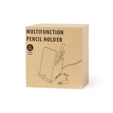 Porte-Crayons Multifonction Personnalisé Économique - Bloxem Matières : bambou marquage laser ultra précis