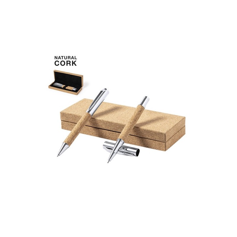 Set de Stylos et Rollers Éco-responsables Personnalisés Odegor Matières : liège