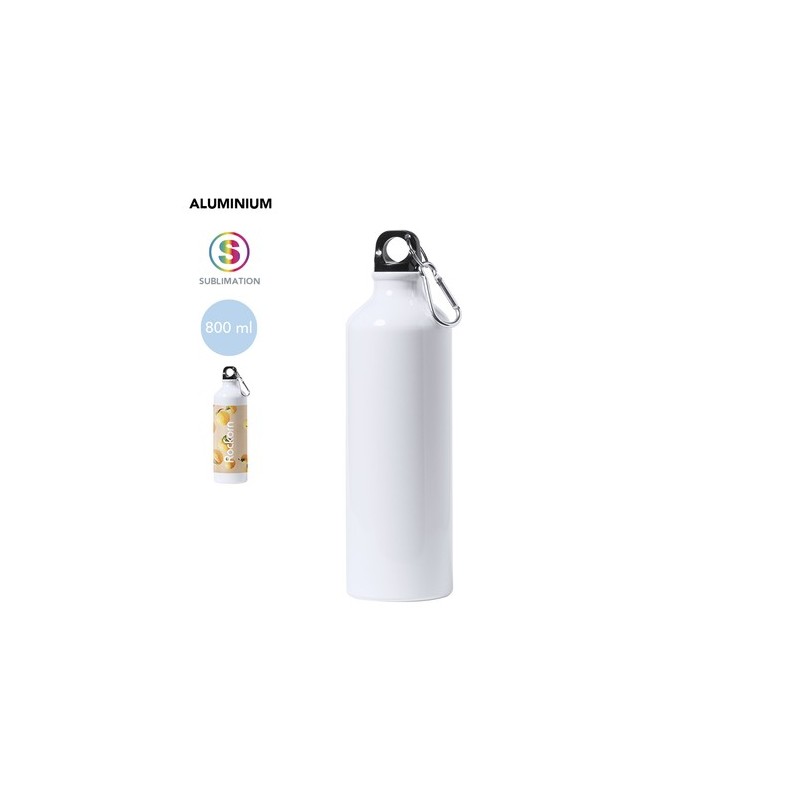 Bidon Personnalisable 800ml Sublimation Bredix Matières : aluminium Couleurs : blanc personnalisable avec votre logo