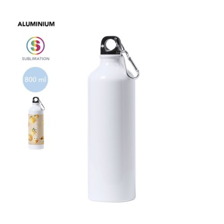 Bidon Personnalisable 800ml Sublimation Bredix Matières : aluminium Couleurs : blanc personnalisable avec votre logo