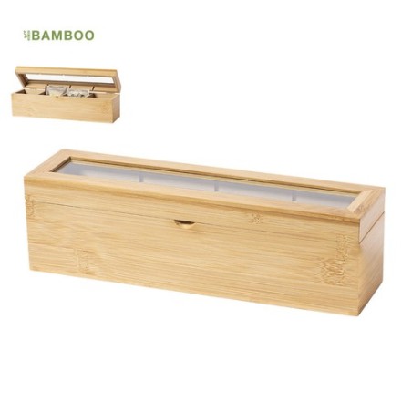 Boîte Éco-responsable et Pratique à Thé Personnalisée Zirkony Matières : bambou