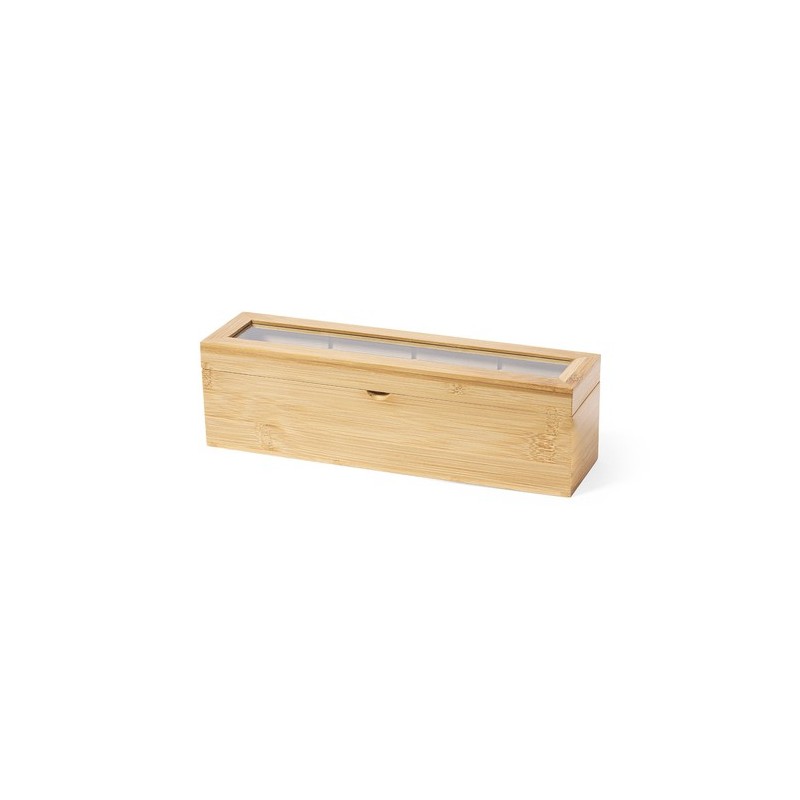 Boîte Éco-responsable et Pratique à Thé Personnalisée Zirkony Matières : bambou personnalisable avec votre logo