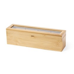 Boîte Éco-responsable et Pratique à Thé Personnalisée Zirkony Matières : bambou cadeau collaborateur premium