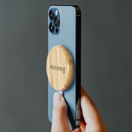 Chargeur Éco-responsable sans Fil Personnalisé Hatawey Matières : bambou livraison express 24h 48h
