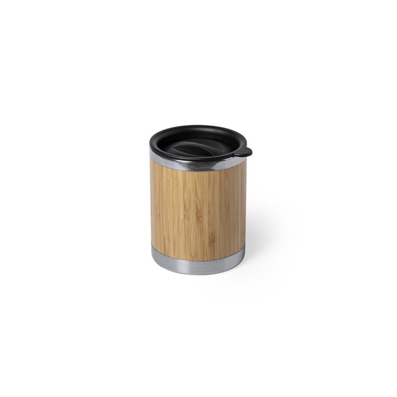 Mug Isotherme Éco-responsable Personnalisé en Verre Thermique Lubon Matières : bambou cadeau entreprise pas cher
