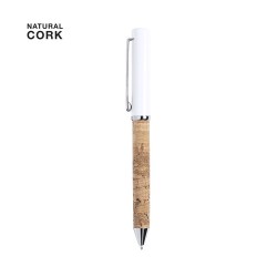 Stylo Élégant Éco-responsable Personnalisé en Écriture - Siliax Matières : liège Couleurs : blanc 2