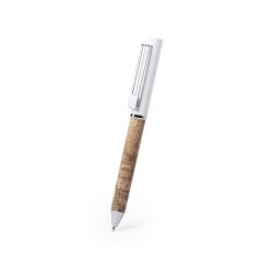 Stylo Élégant Éco-responsable Personnalisé en Écriture - Siliax Matières : liège Couleurs : blanc cadeau entreprise pas cher