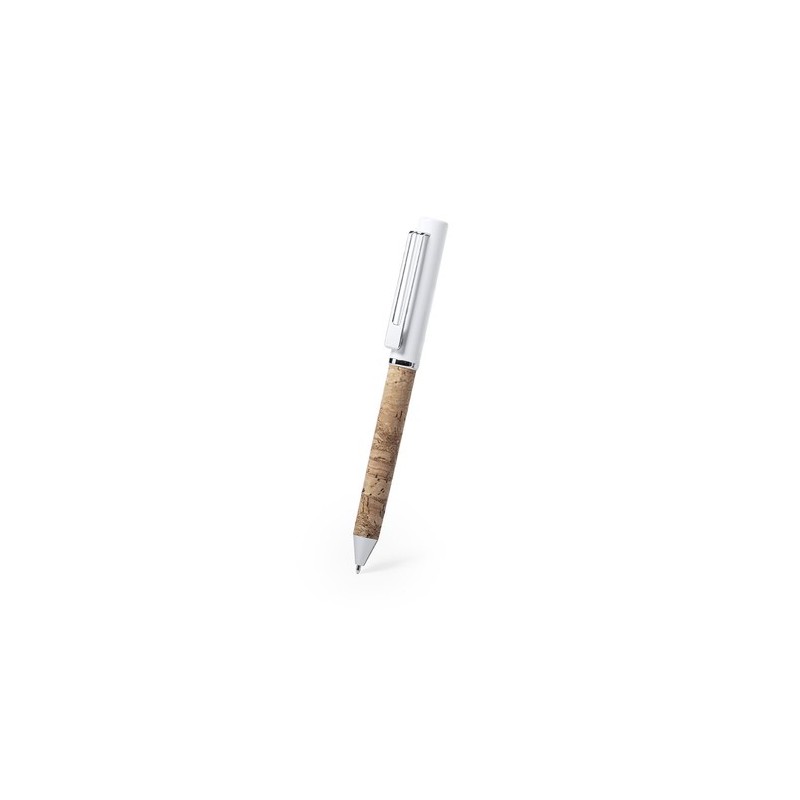 Stylo Élégant Éco-responsable Personnalisé en Écriture - Siliax Matières : liège Couleurs : blanc cadeau entreprise pas cher