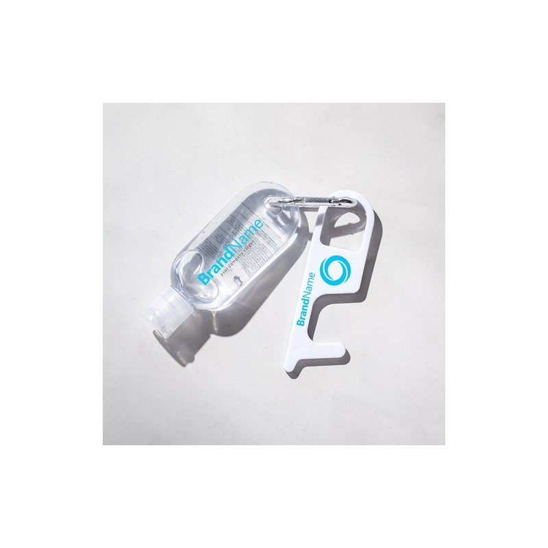 Porte-Clés Antibactérien Anticontact Personnalisé - Riken Couleurs : blanc impression haute définition