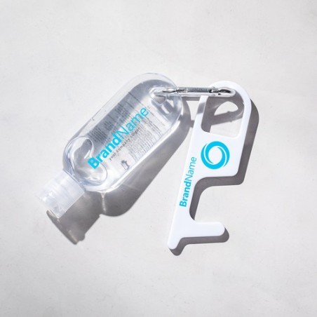 Porte-Clés Antibactérien Anticontact Personnalisé - Riken Couleurs : blanc impression haute définition