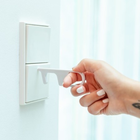 Porte-Clés Antibactérien Anticontact Personnalisé - Riken Couleurs : blanc personnalisation rapide en France