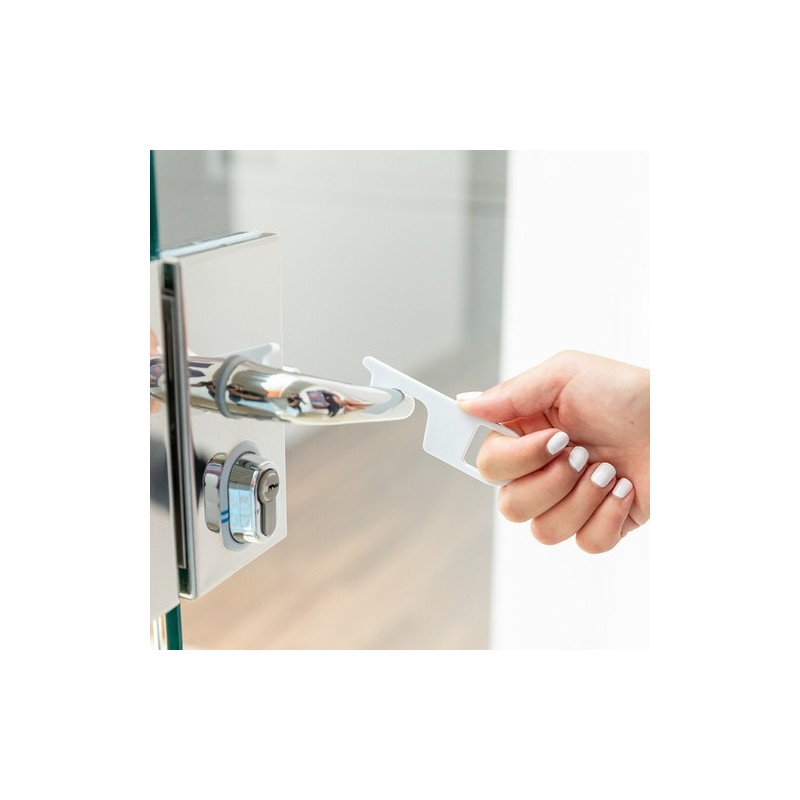 Porte-Clés Antibactérien Anticontact Personnalisé - Riken Couleurs : blanc accessoire événementiel unique