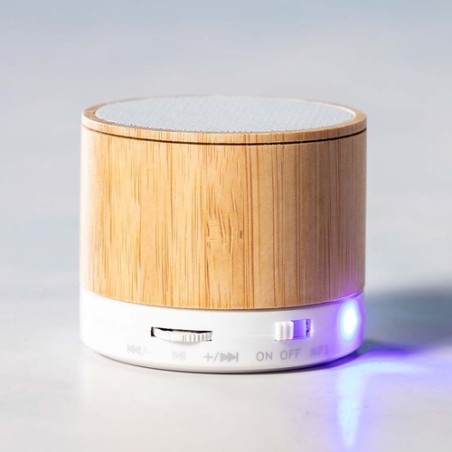 Haut-Parleur Éco-responsable Innovant Personnalisé pas cher Kaltun Matières : bambou goodies publicitaire événementiel