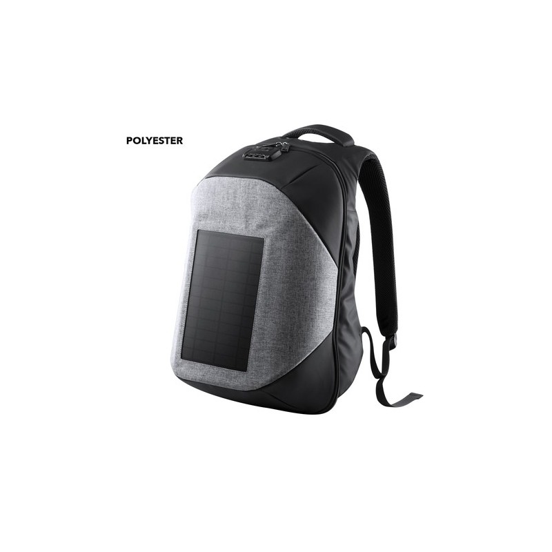 Sac à Dos Éco-responsable Personnalisé avec Chargeur USB Intégré Koneit Matières : polyester Couleurs : gris personnalisable ave