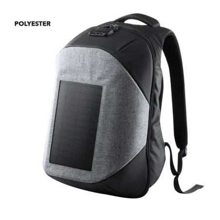 Sac à Dos Éco-responsable Personnalisé avec Chargeur USB Intégré Koneit Matières : polyester Couleurs : gris personnalisable ave