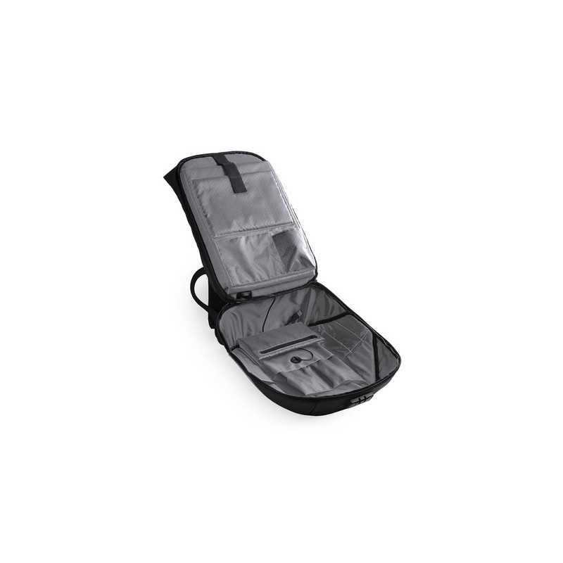 Sac à Dos Éco-responsable Personnalisé avec Chargeur USB Intégré Koneit Matières : polyester Couleurs : gris impression haute dé