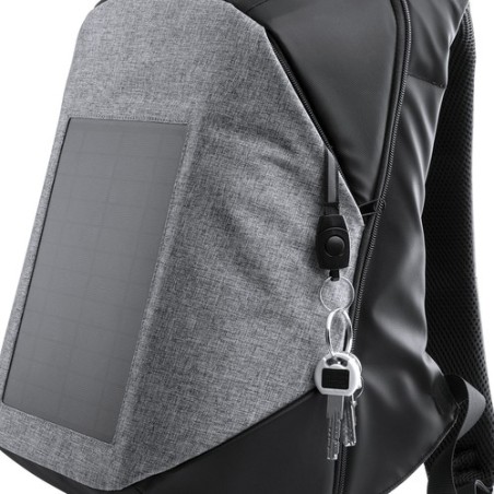 Sac à Dos Éco-responsable Personnalisé avec Chargeur USB Intégré Koneit Matières : polyester Couleurs : gris objet promotionnel 