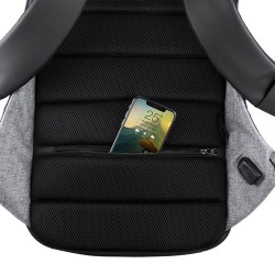 Sac à Dos Éco-responsable Personnalisé avec Chargeur USB Intégré Koneit Matières : polyester Couleurs : gris cadeau collaborateu