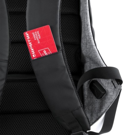 Sac à Dos Éco-responsable Personnalisé avec Chargeur USB Intégré Koneit Matières : polyester Couleurs : gris personnalisation ra